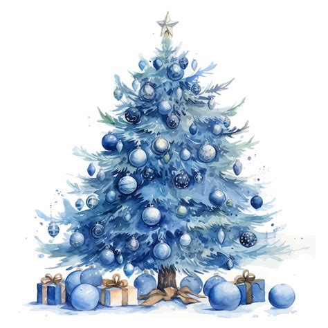 Premium Vector | Vector christmas blue tree