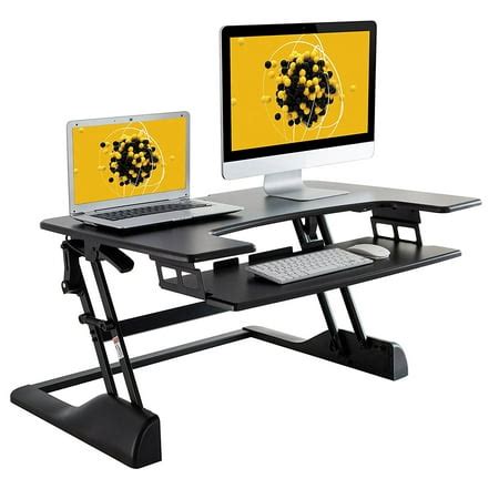 Husky Mount Sit to Stand Desk Monitor and Keyboard Rising Desk ...