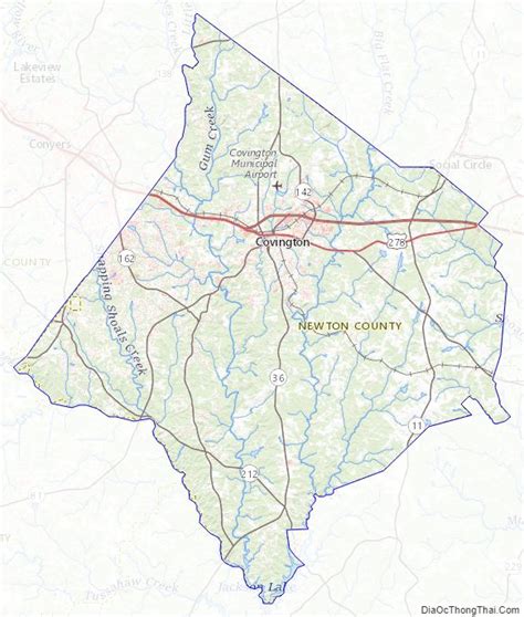 Map of Newton County, Georgia - Thong Thai Real