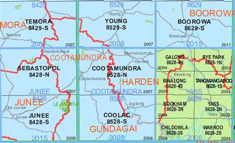 Cootamundra 8528-N NSW Topographic Map