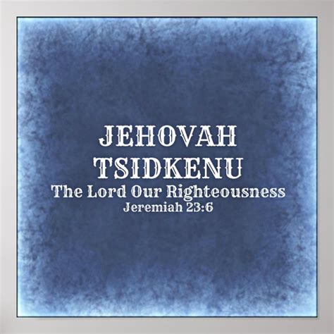 Jehovah Tsidkenu Poster | Zazzle.com