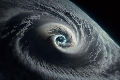 Premium Photo | View of a cyclone eye from space