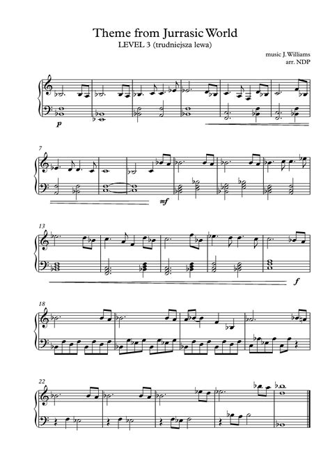 Jurassic Park Theme Piano Sheet Music Free Pdf - coolhload