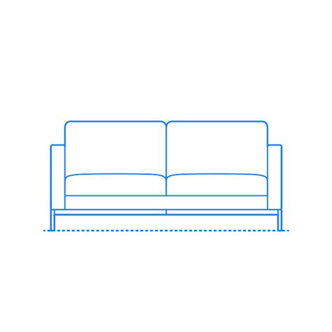 Bevel Two-Seater Sofa Dimensions & Drawings | Dimensions.Guide