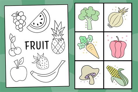 Free Vegetable and Fruit Coloring Pages for Kids ⋆ The Hollydog Blog