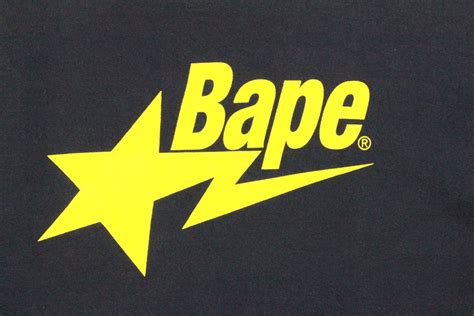 Bape Yellow Bapesta Logo Tee Navy | SaruGeneral