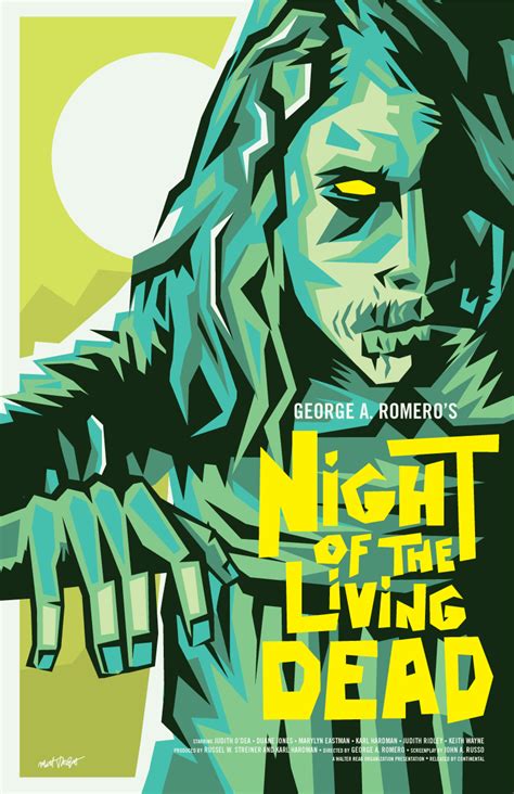 George A Romero's Night of the Living Dead poster by Matt Talbot Horror Icons, Horror Movie ...