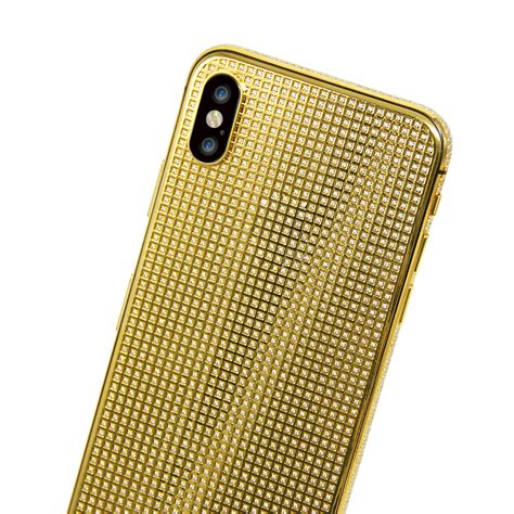 24k gold plated housing cover full diamond case for iPhone X