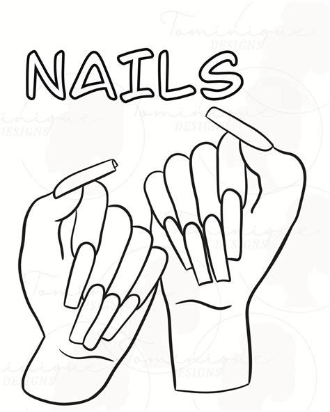 Nails Coloring Page, Paint and Sip Art - Etsy