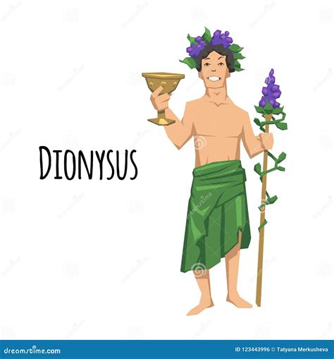 Dionysus, Acient Greek God of Wine. Mythology. Flat Vector Illustration ...