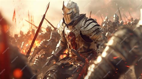 Premium AI Image | knight crusader beautiful armor knight helmet