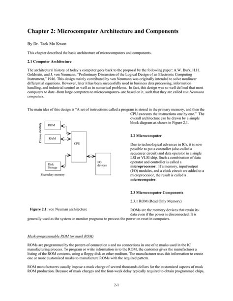 Chapter 2: Microcomputer Architecture and Components