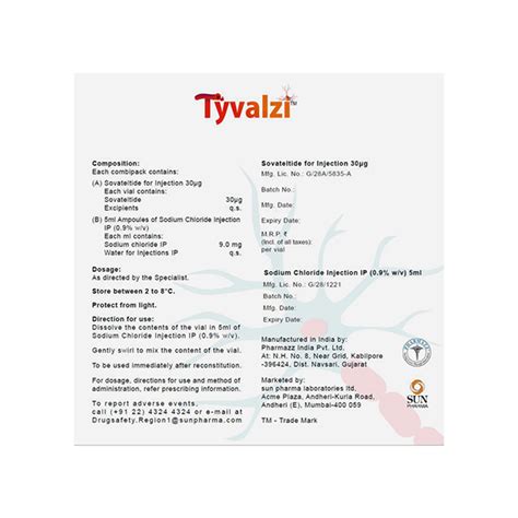 Buy TYVALZI Injection 1's Online at Upto 25% OFF | Netmeds