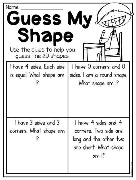 1st Grade 2d Shapes Worksheets