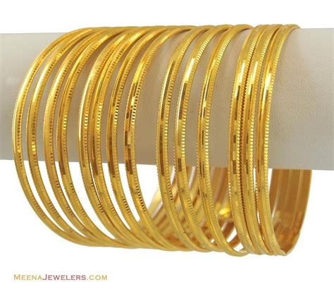 Pin by laddu s a on beautiful bangles | Plain gold bangles, Gold bangle set, Thin gold bangles