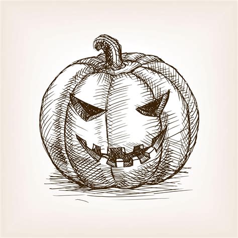 Premium Vector | Jack o lantern sketch vector illustration