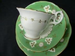 Samuel Alcock Victorian coffee cup & saucer with side plate