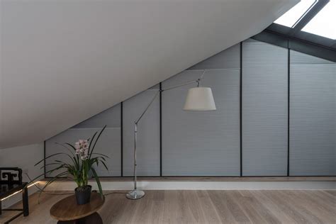 Blinds in gable windows in luxury London apartment. | Blinds, Gable window, Lutron