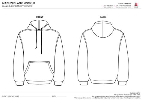 Hoodie Front And Back Template