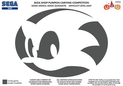 Printable Sonic The Hedgehog Pumpkin Stencil