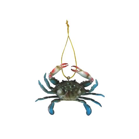 Realistic Blue Crab Coastal Christmas Tree Ornament Nautical Xmas Gift Topper Holiday Decor ...