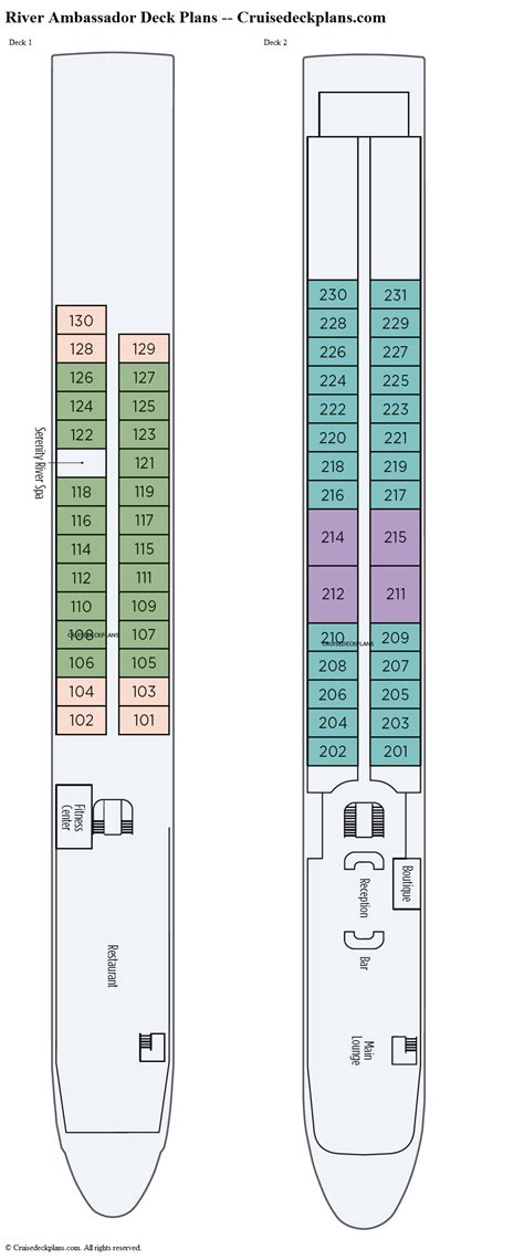 River Ambassador Deck Plans, Diagrams, Pictures, Video