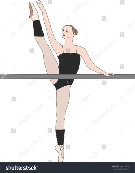 Ballet Dancer Doing Grand Battement Stock Vector (Royalty Free ...