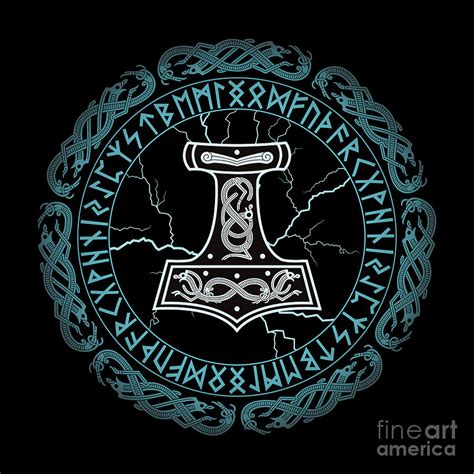 Thor's Hammer Norse Celtic Mythology Symbol Viking Poster For Sale By ...