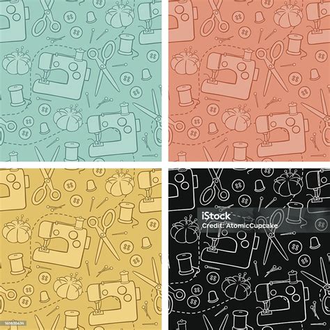 Sewing Background Pattern Stock Illustration - Download Image Now ...