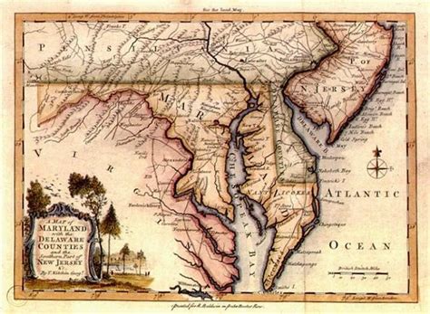 COLONIAL MARYLAND Thomas Kitchin cl engraving MAP print | #39266639