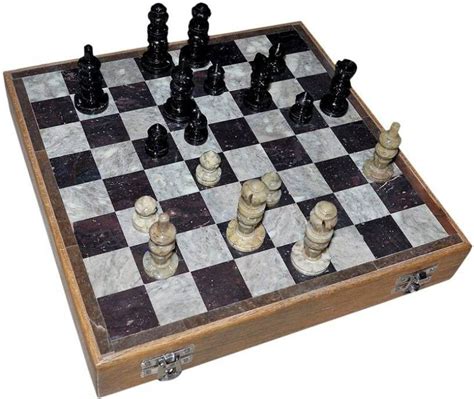 RADHEY Marble 30 Cm Shatranj Chess Makrana Marble Strategy & War Games Board Game - Marble 30 Cm ...