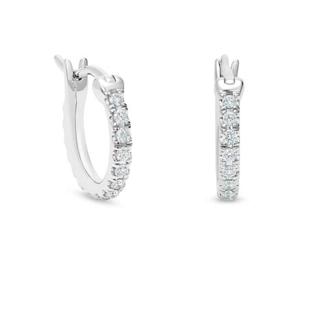 DB Classic Hoop Earrings in White Gold | De Beers US