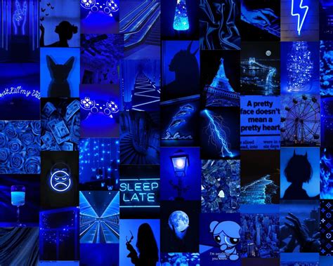 50 Dark blue aesthetic Wall Collage kit digital download | Etsy Blue Butterfly Wallpaper, Purple ...