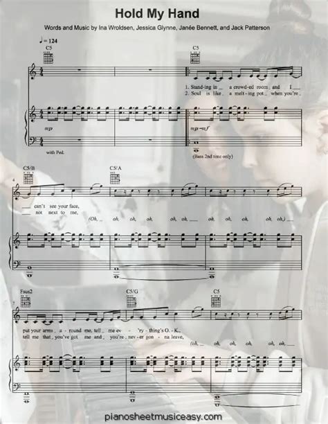 Hold my hand sheet music - C Major