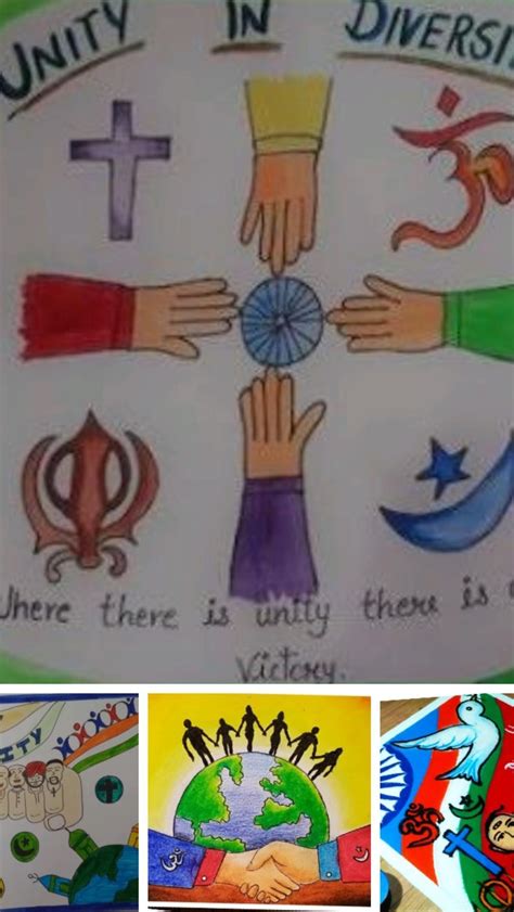 Make a poster with message of unity in diversity - Brainly.in