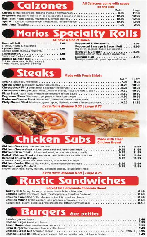 Mario's Pizza Menu - Mario's Pizza