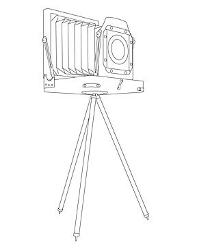 Vintage Camera Outline On White Photograph Photography Equipment Vector, Photograph, Photography ...