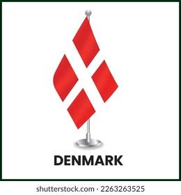 Denmark Desk Flag Denmark Flag Design Stock Vector (Royalty Free) 2263263525 | Shutterstock