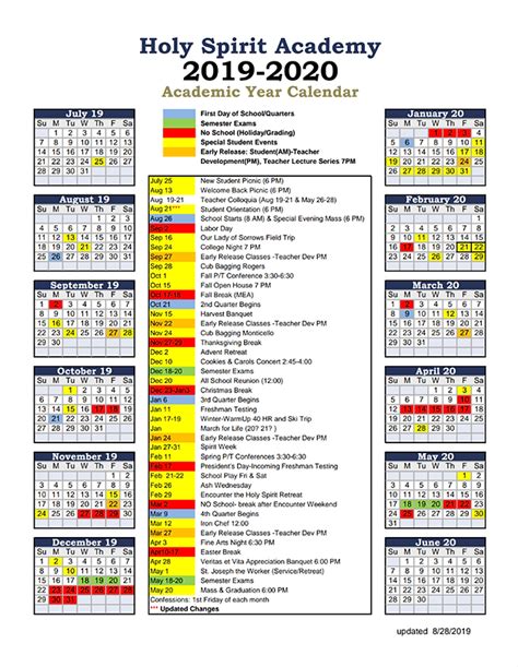 CALENDAR | holyspiritacademy