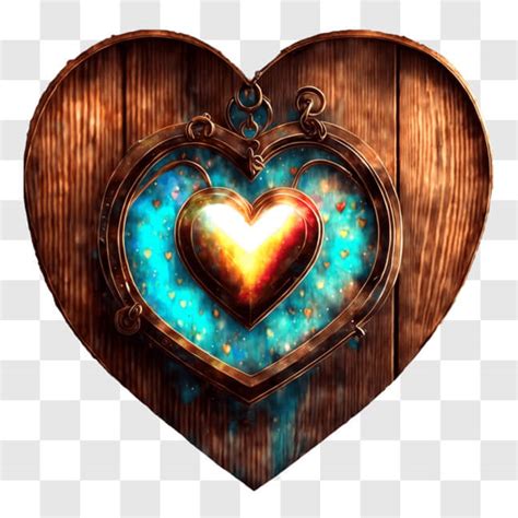 Download Heart-shaped Wood Frame with Colorful Lights PNG Online - Creative Fabrica