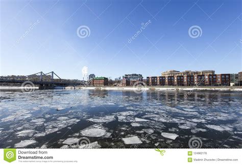 Moskow Moskva River Embankment, Russia Winter Day, Stock Photo - Image ...