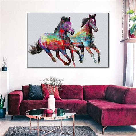 Horses At Sunset Wall Art | Painting