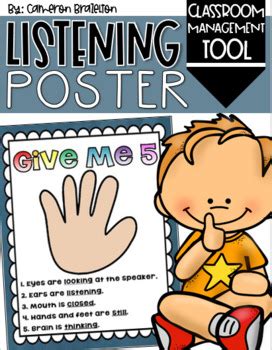 Give Me Five Classroom Management Poster FREEBIE by Cameron Brazelton