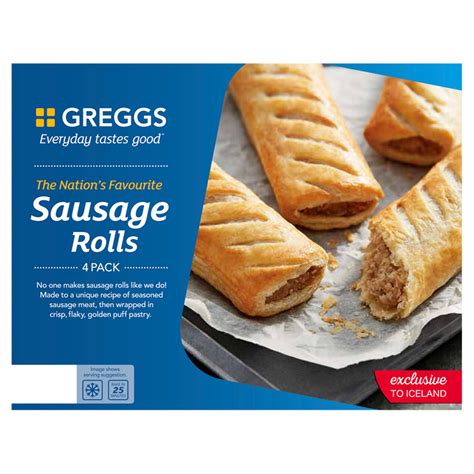 Greggs 4 Sausage Rolls 427g | Greggs | Iceland Foods