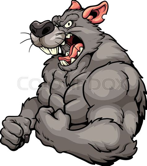 Angry rat mascot. Vector clip art ... | Stock vector | Colourbox