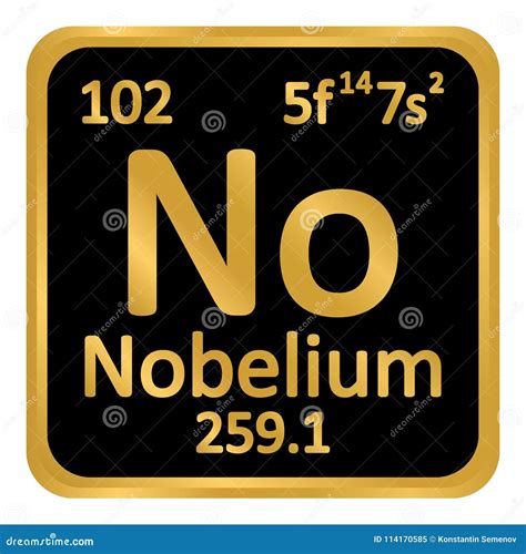 Periodic Table Element Nobelium Icon. Stock Illustration - Illustration ...