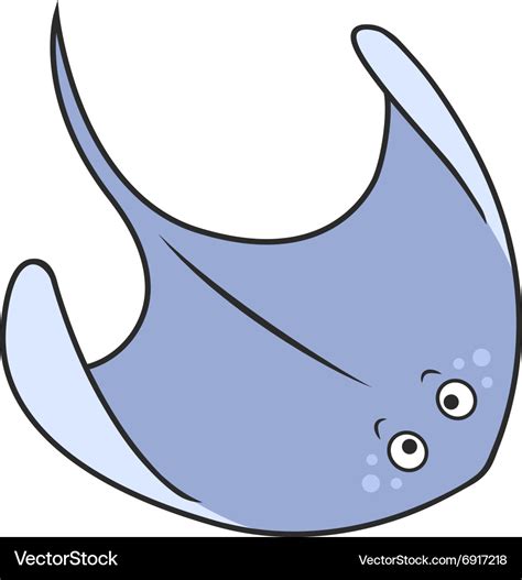 Cartoon stingray character Royalty Free Vector Image