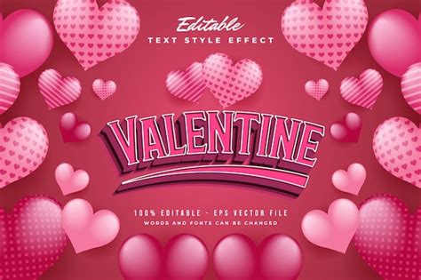 Premium Vector | Valentine text effect