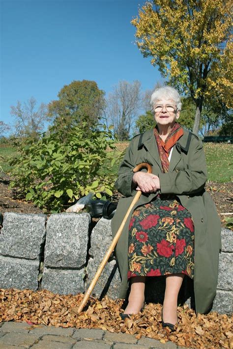 Old woman sitting in park stock photo. Image of retiree - 3465520