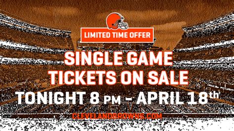 Browns single-game tickets go on sale at 8 p.m. tonight during early 4 ...